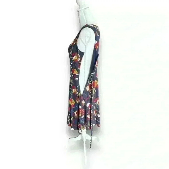 Yellow Star ModCloth Womens Dress Medium Multicolor Navy Blue Floral Sleeveless - Picture 4 of 5